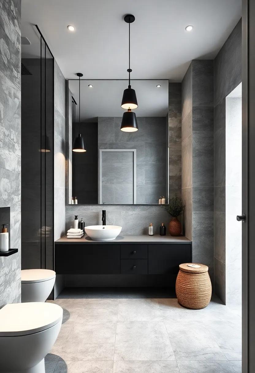Unique Lighting Fixtures: Install modern ​pendant⁣ lights in black or white that‌ serve as both functional and stylish accents in⁣ the bathroom