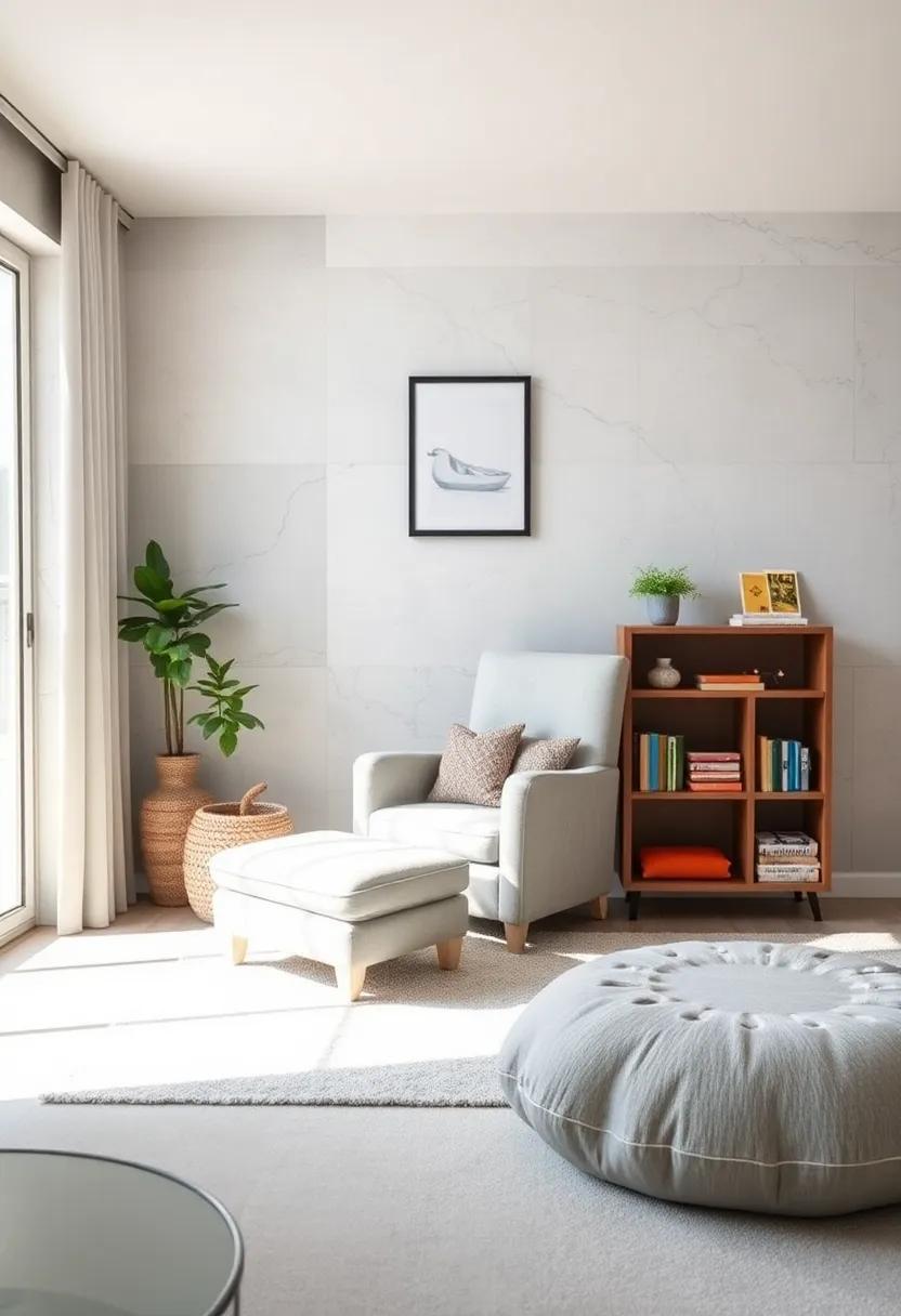 Cozy Reading Nook: Designate a ⁤corner with a‌ light grey upholstered chair and a small bookshelf, encouraging a love for reading from an early⁢ age