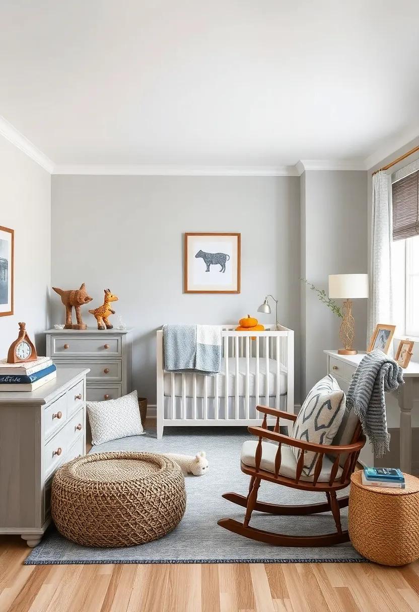 Vintage Finds: Blend light grey with⁣ vintage-inspired pieces, such ⁢as⁢ an antique rocking chair or dresser, ⁢for ‍a charming⁢ touch that tells a⁣ story