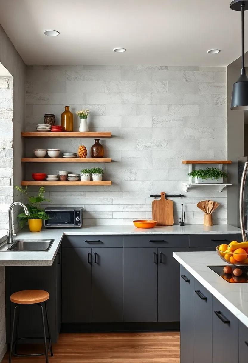 Chalkboard-Backed Shelving: Combine functionality and style by ⁢painting a backboard in chalk paint, allowing you to write notes, recipes,‌ or grocery lists right on the wall