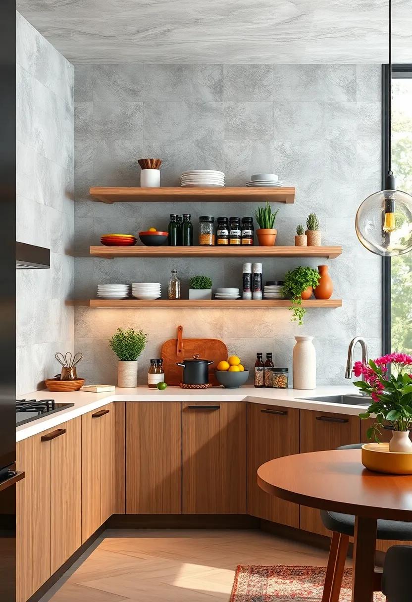 Open Corner Shelving: ⁣Utilize unused corner ‌space with open shelves ‌that create a ⁤cozy ​nook⁤ for spices, ⁤small appliances, and extra ‌storage