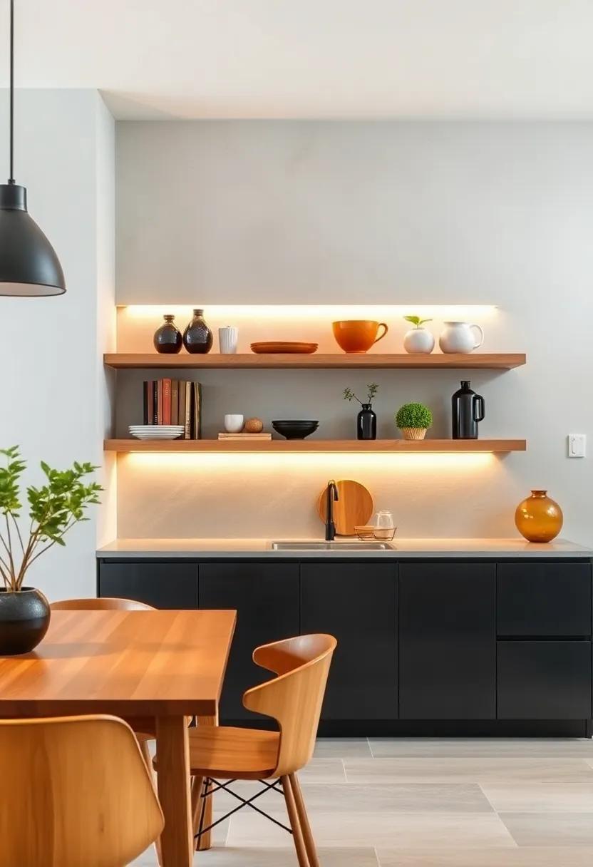Shelf with‌ Integrated​ Lighting: Select shelves designed with ​built-in lighting to beautifully​ showcase unique pieces and create a ‍focal point in your ⁣kitchen