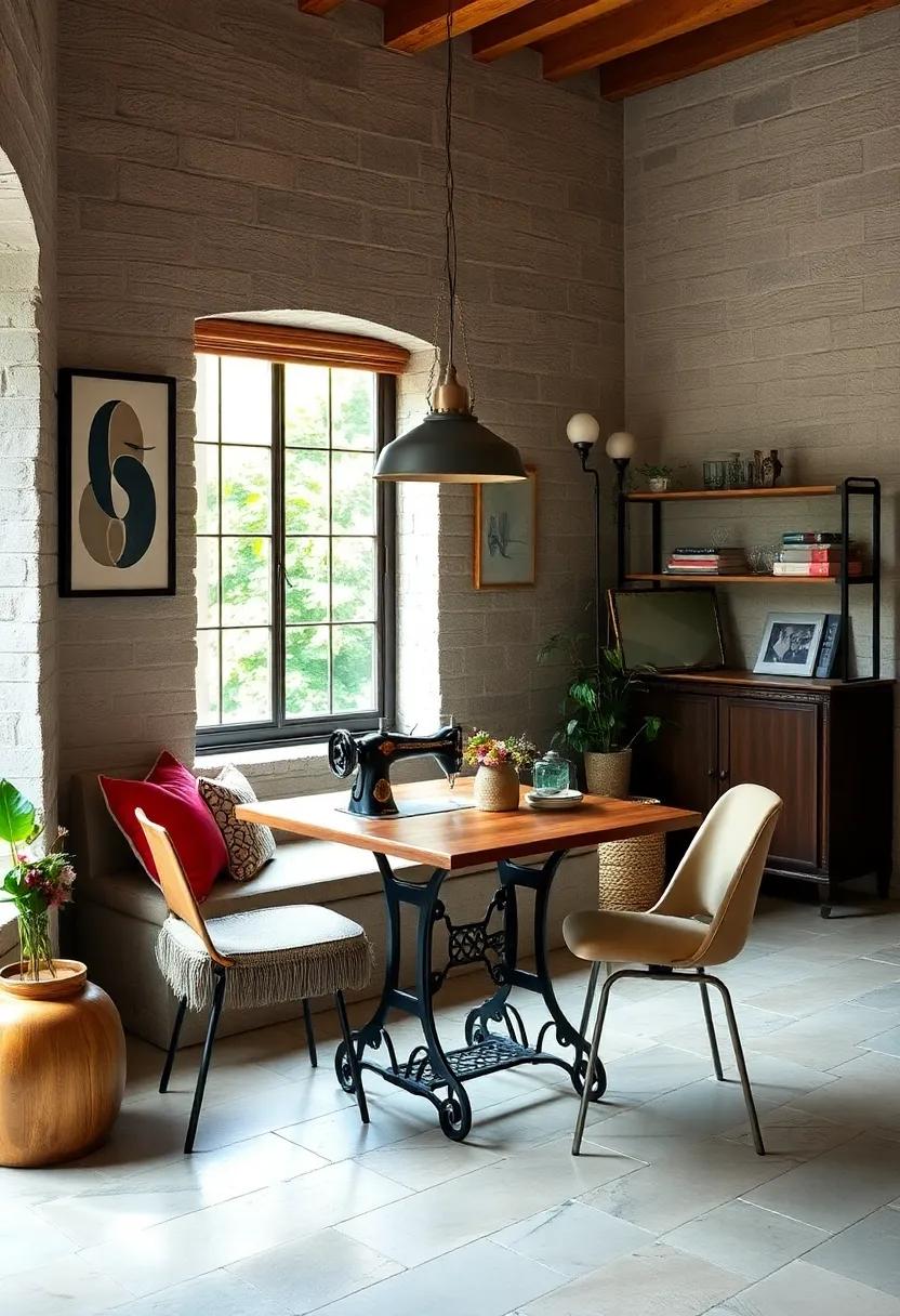 Upcycle an old sewing ‌machine table ⁢into‌ a small dining nook table,​ perfect for compact spaces with ⁣minimalistic⁤ charm