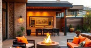 25 Inspiring Ideas for Modern Outdoor Dining with Cozy Fire Pit Features