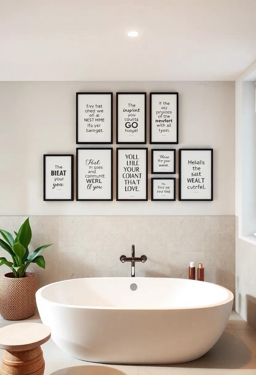 Framed Inspirational Quotes: Design a ‍gallery wall featuring ​framed quotes that inspire relaxation and positivity, serving as daily affirmations for your retreat