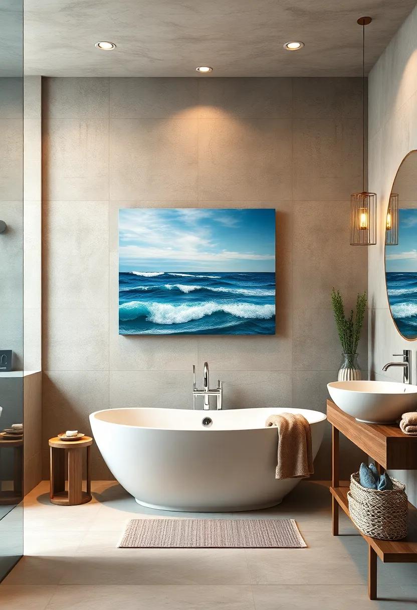 Ocean-Inspired Paintings:⁤ Bring ‌the sea indoors with canvas ⁤art depicting tranquil ocean scenes, perfect for instilling a sense of ‌calm during bath time