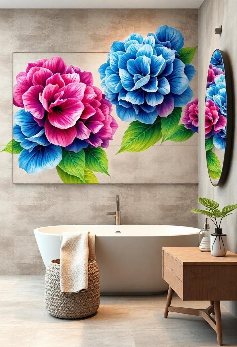 Quirky Hydrangea Art: Use ⁢bold, painted​ hydrangea blooms as ‍an inspiration for wall ‌art, incorporating ⁣various ‍hues ​that evoke tranquility ‌and cheer