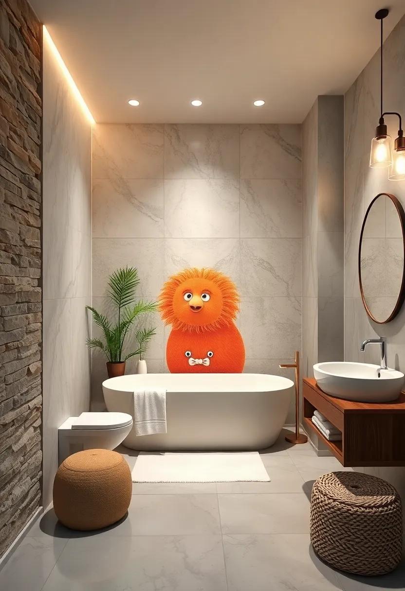 Whimsical ​Shower curtain Art: Choose a shower curtain featuring bold graphics or⁣ an engaging design that serves as a statement piece⁣ in the room