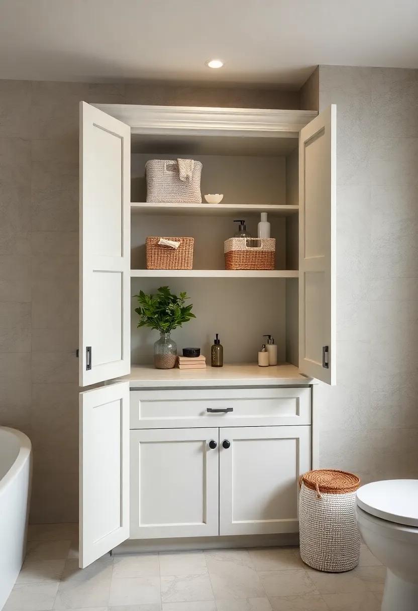 Decorative Bins: Organize smaller⁢ items in visually appealing baskets or bins ⁢that coordinate with your bathroom’s color scheme, adding both ​function and flair
