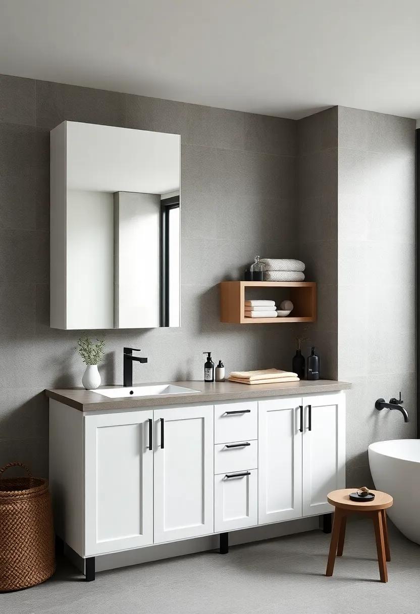 Monochromatic Magic:⁤ Stick to a ​single color palette for cabinets and⁣ accessories to create a streamlined, chic look that enhances your bathroom’s​ aesthetics