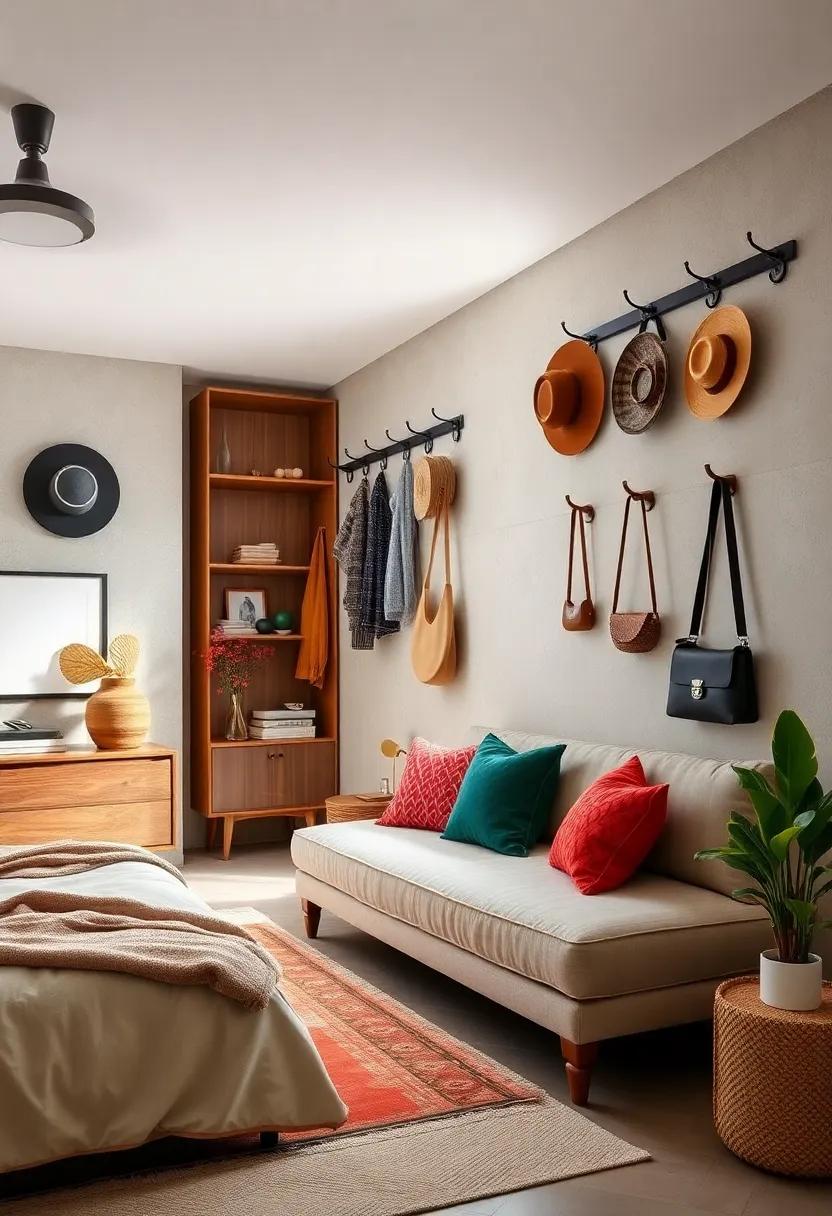 Wall-Mounted Racks: Utilize your wall space with decorative racks or pegs that can hold everything from⁤ hats‍ to oversized ⁤bags, adding both storage and personality