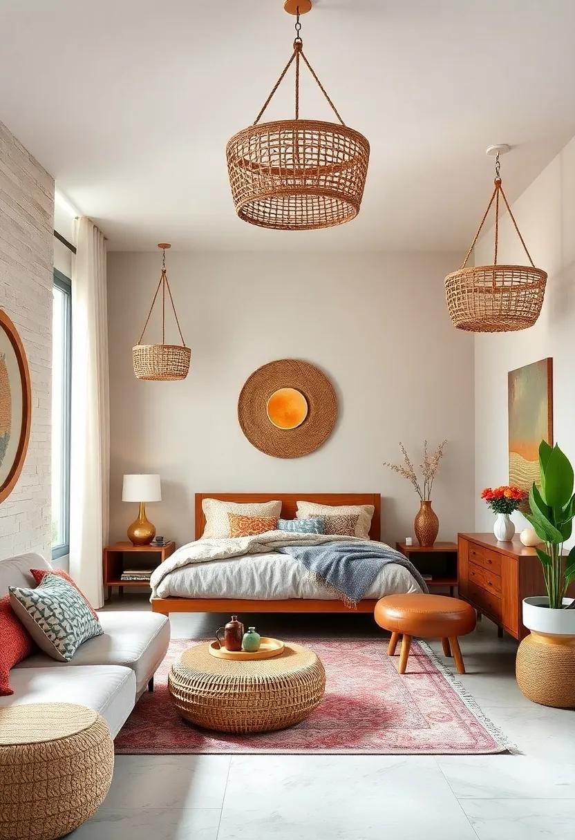 Hanging baskets: Suspend ‌large baskets ⁢from the ceiling or​ walls⁣ to create whimsical storage solutions ‌for blankets ‍or oversized clothing