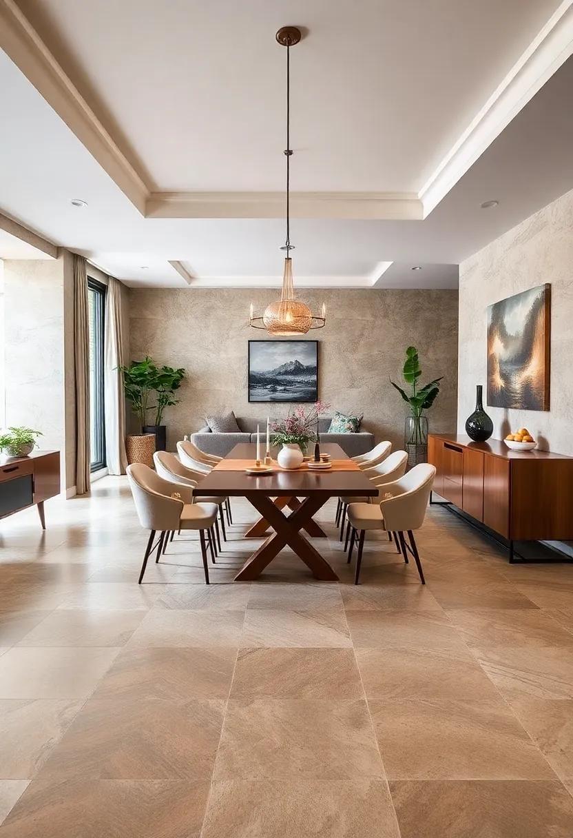 linoleum: A versatile ​and budget-friendly option available ​in a variety of colors and patterns for playful dining aesthetics