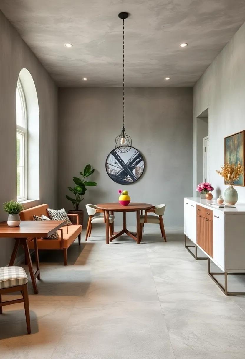 Painted ⁤Concrete: A budget-friendly way to customize⁣ your dining area, painted concrete can mimic various⁤ styles at ⁣a‌ fraction of the⁢ cost
