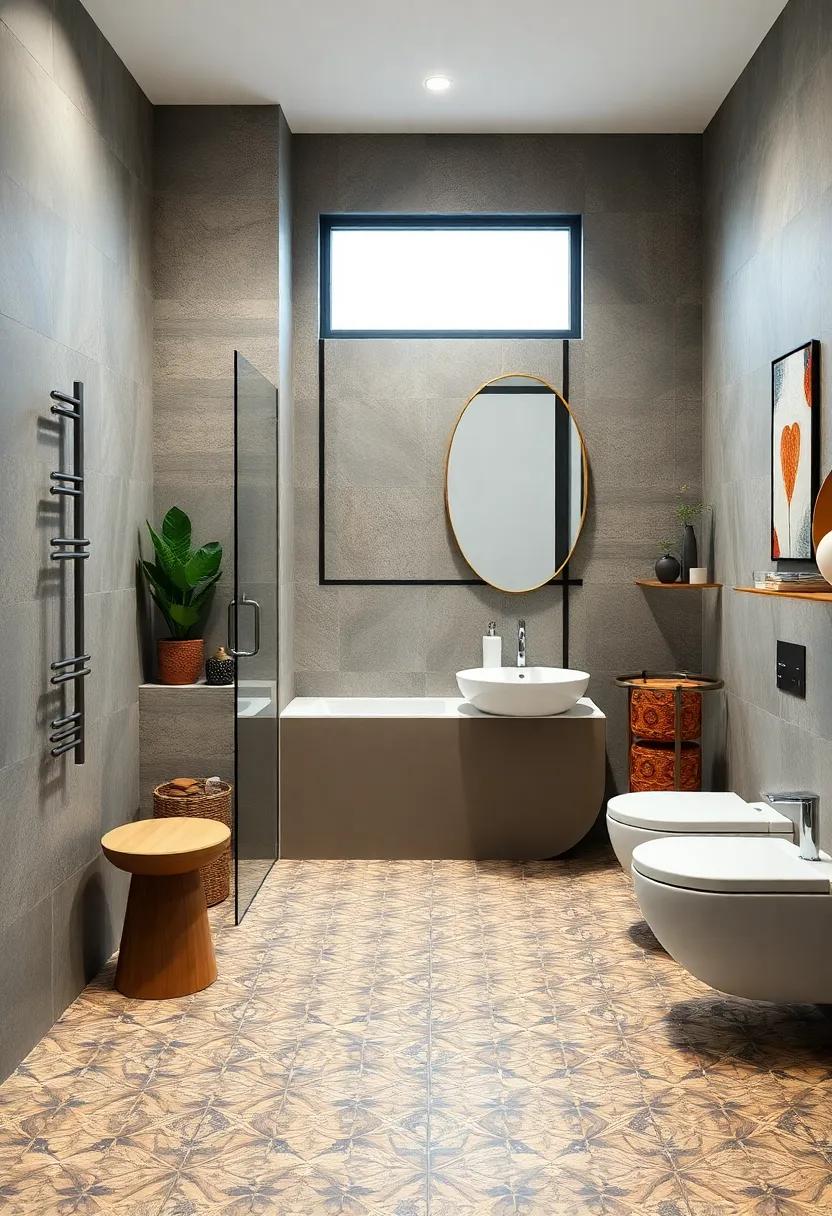 Bold Graphic⁤ Tiles: Use patterned or⁤ geometric tiles for your floor or backsplash to ⁣make a stylish statement in your bathroom