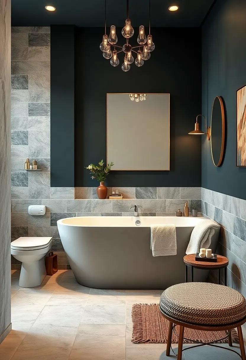 Embrace Moody Colors: Transform your bathroom with deep hues like navy or forest green for a dramatic, cozy ​feel