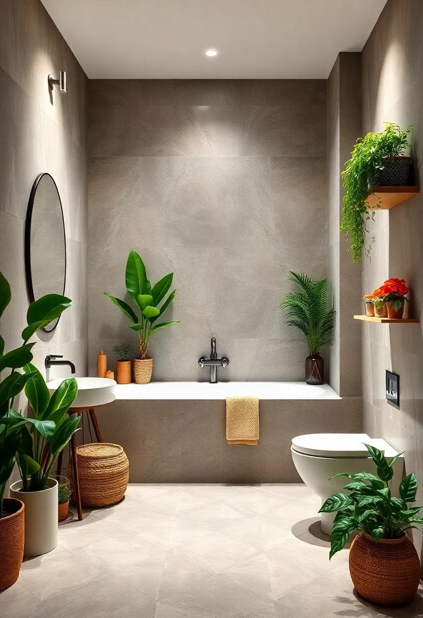 Greenery Galore: Introduce ⁤a range of indoor plants to breathe life into⁢ your bathroom and‌ enhance your mood