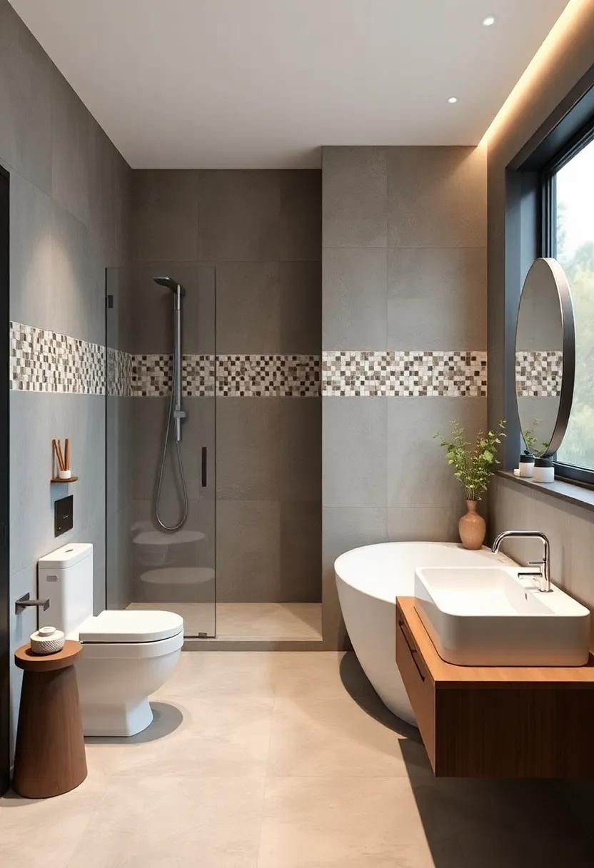 Mosaic Accents: Use mosaic‌ tiles to create stunning ⁣accents or​ borders that add intricate detail to your bathroom walls or floor
