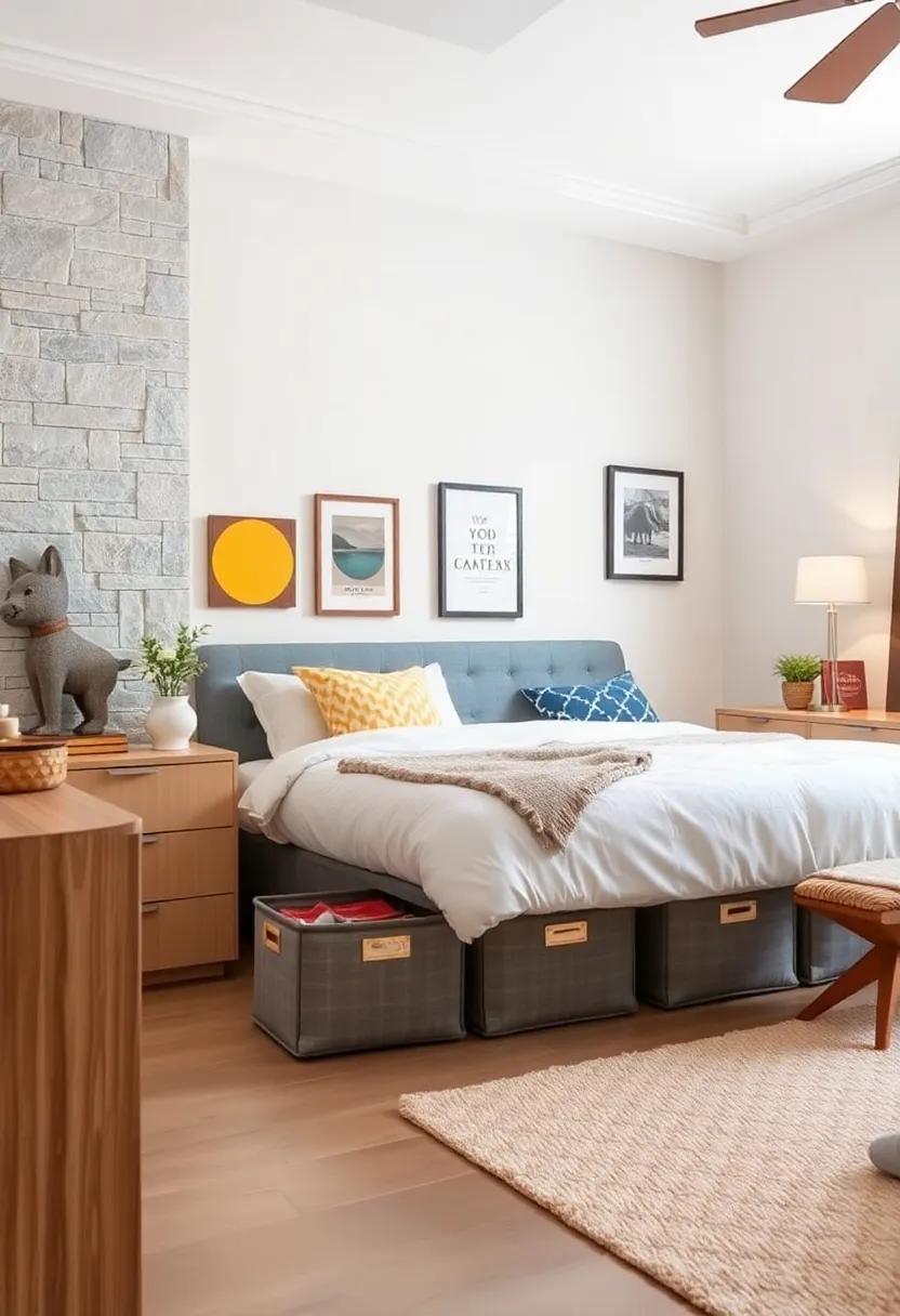 Under-Bed Storage Bins: Maximize unused space​ by ⁤sliding in storage bins underneath the bed for out-of-season clothes ⁤and extra toys