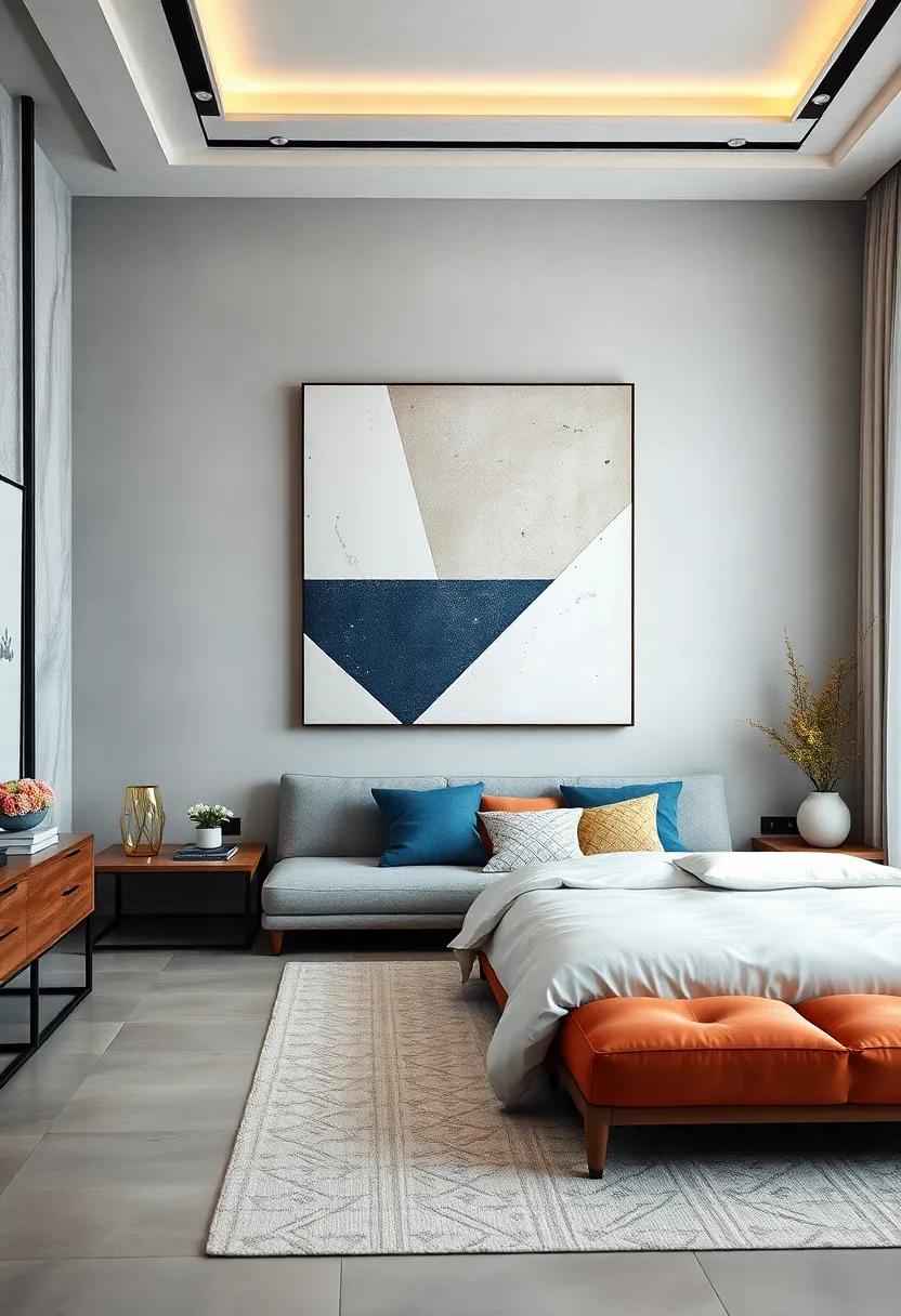 Embrace ⁣Minimalism: Opt for‌ a ⁢large-scale geometric canvas that⁣ serves as ⁣a focal ⁢point without overwhelming your space