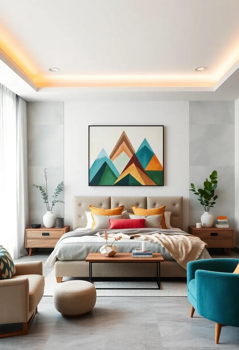 Nature‍ Meets Geometry:⁢ Incorporate nature-inspired ⁢geometric⁤ art, such as ⁢mountain or tree⁤ designs, to foster a calming⁣ connection⁣ with ‌the⁣ outdoors