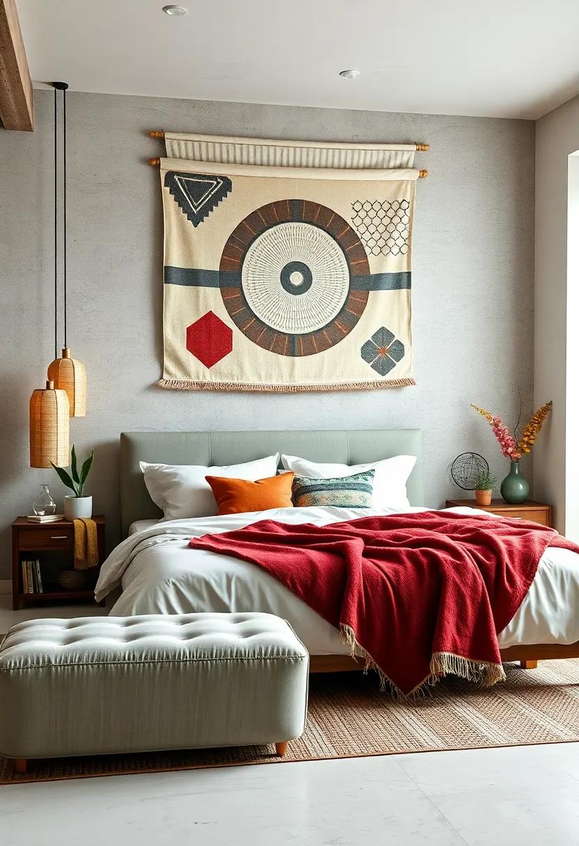 Fabric Wall Hangings: utilize textiles featuring geometric patterns to add warmth and softness to your bedroom while still keeping a contemporary ⁤vibe