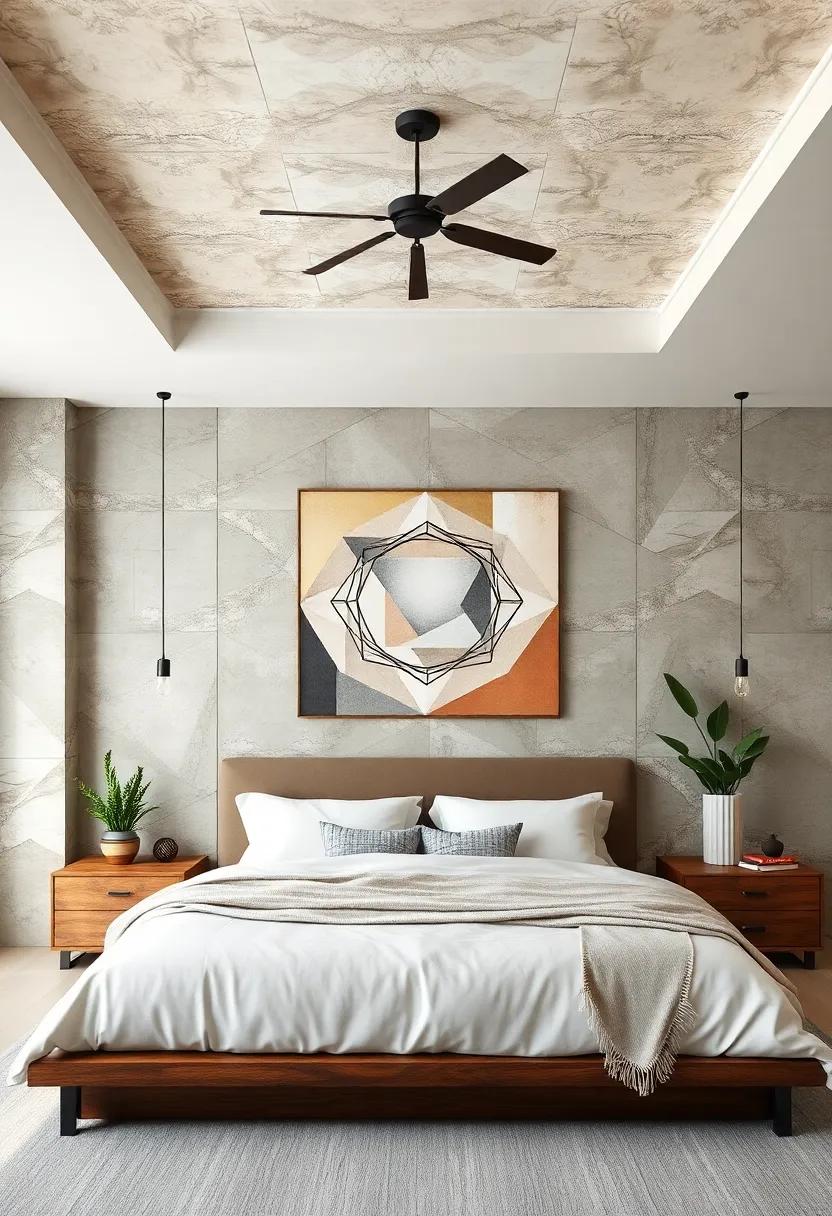 Ceiling Art: Take your geometric designs to the ceiling with ‍painted patterns‍ or hanging ⁤designs ⁤for ⁣a whimsical touch