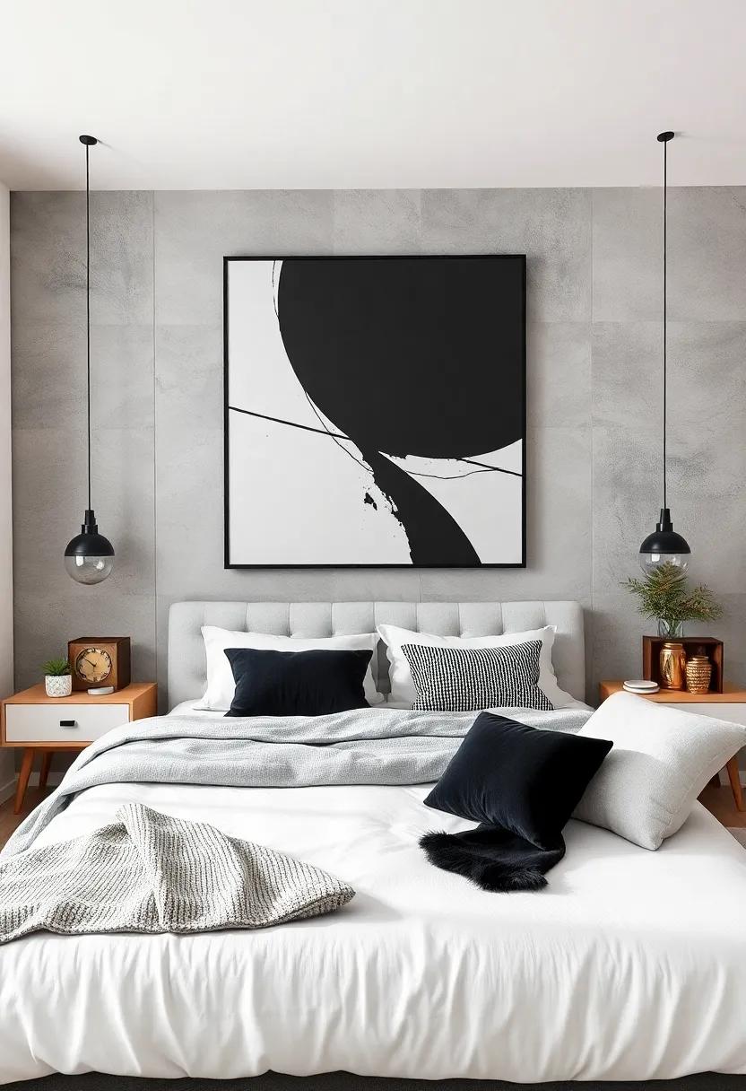 Go Monochrome: Choose ‌black‌ and white ‌geometric art for a sleek,⁣ modern ⁢look that complements any contemporary style
