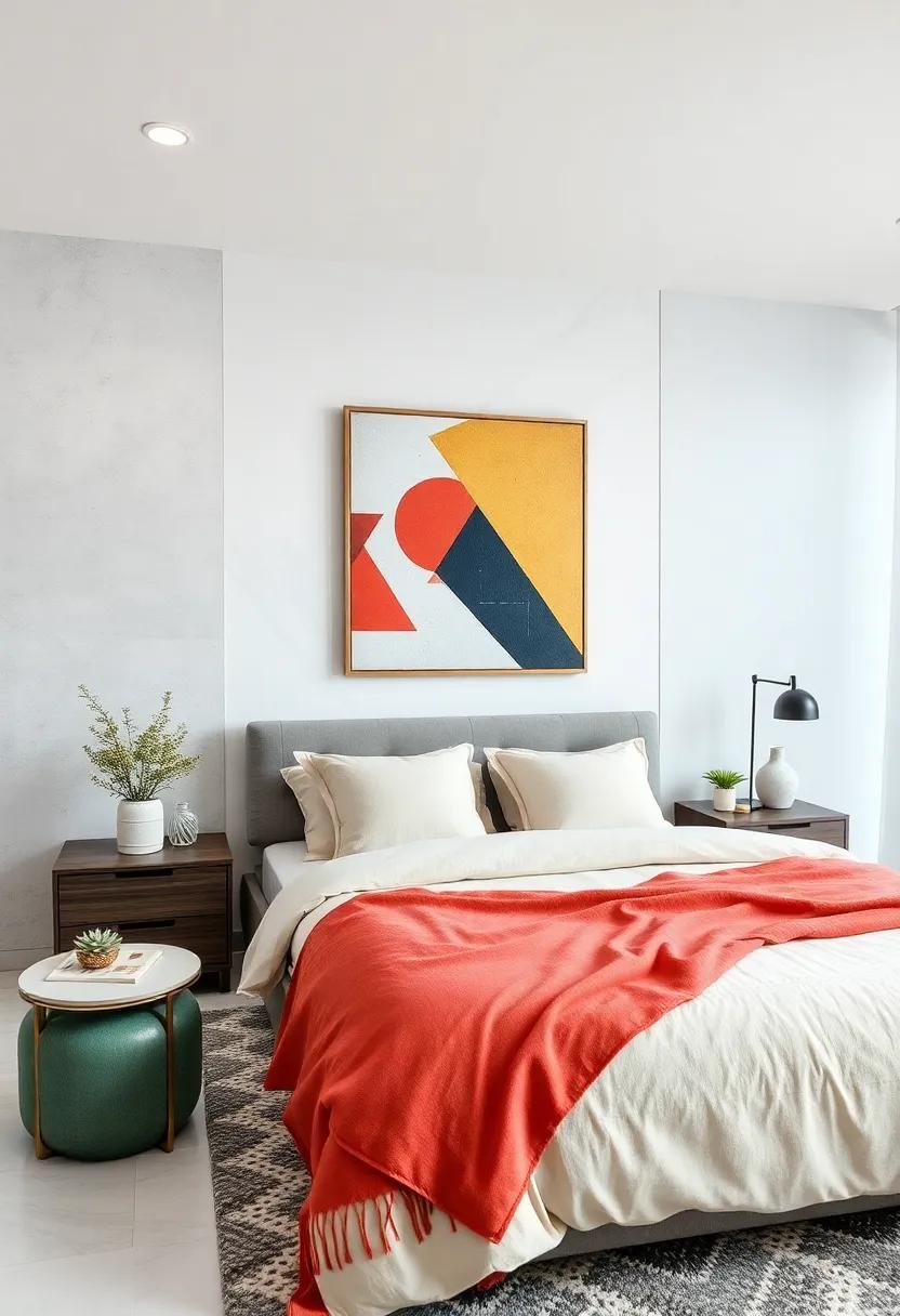 Coordinate with Bedding: Select geometric⁤ wall ⁣art ⁢that aligns with your bedding patterns⁤ for a cohesive look⁢ that ties ⁢the ‍room together