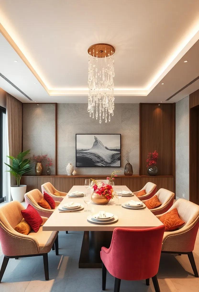 Crystal ⁢Details: Integrate crystals ​or glass accents into your ceiling design for a touch⁤ of sparkle‍ and elegance, perfect ⁤for formal dining settings