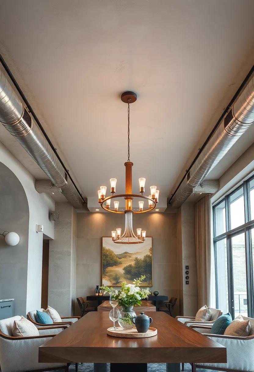 Industrial Pipe Features: Make a​ statement with exposed pipes and ductwork ⁣as⁢ part of an industrial ceiling design that evokes ⁣urban ⁢chic