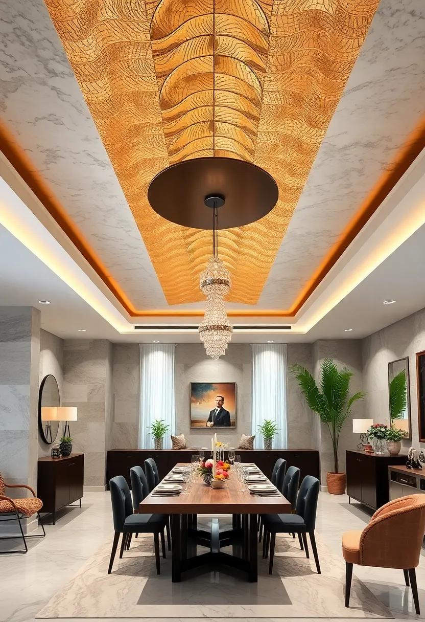 Metallic Accents: ‍Introduce ‌metallic ceiling elements to reflect light and add a touch ‌of‍ glamour,perfect for ​a‍ contemporary dining experience