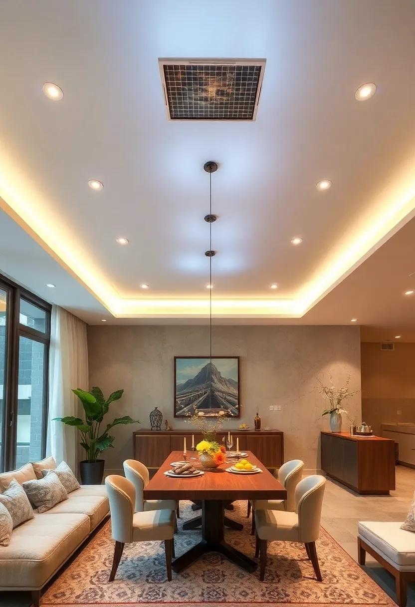 Solar-Powered Lights: Incorporate solar-powered ceiling lights for‌ an eco-friendly option ‍that ⁣brightens your space sustainably