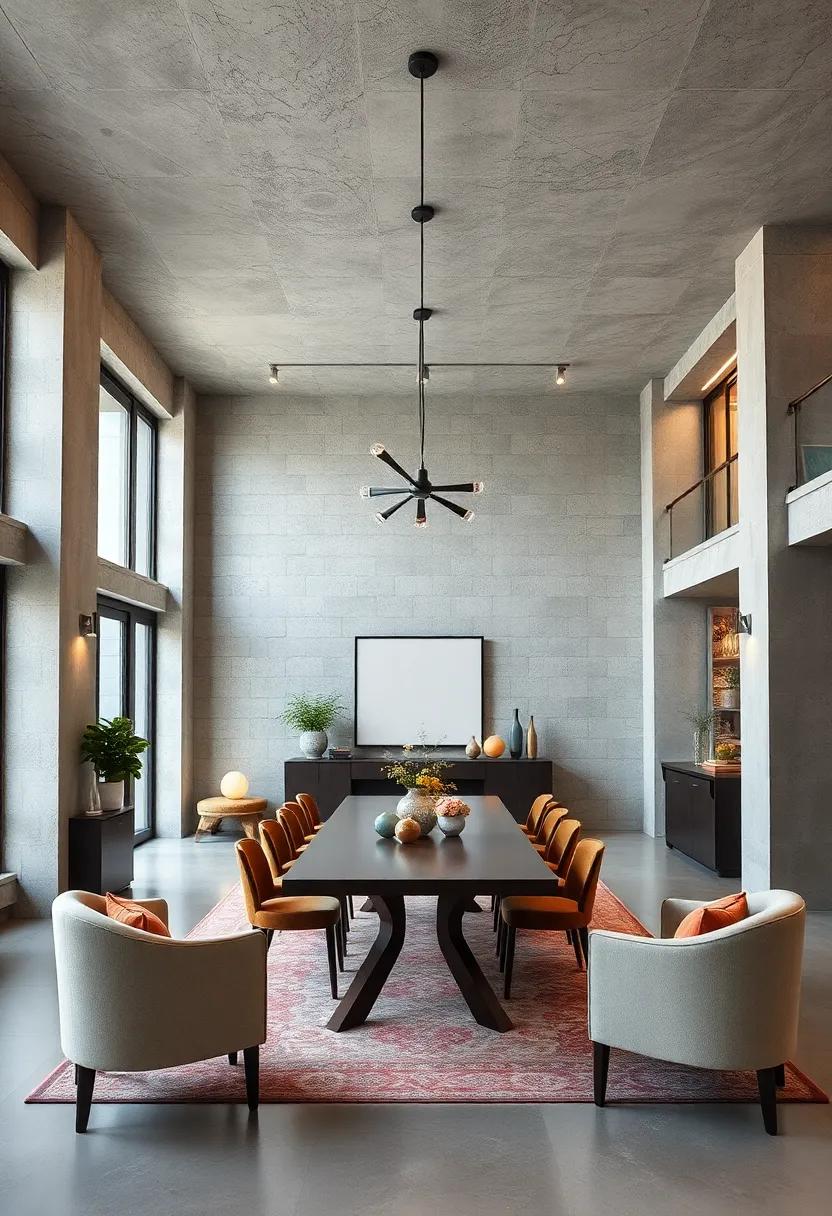 Urban Loft Aesthetics: Create a loft-style dining room with ⁣high⁢ ceilings⁣ and raw​ materials, showcasing the ⁤beauty of ‌industrial design