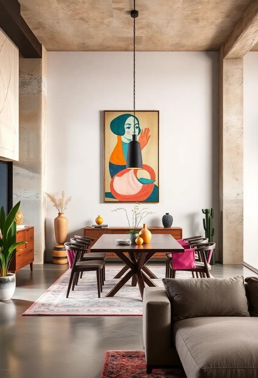 Artistic Touch: Hang a statement art piece above‌ the dining table to serve as a conversation starter and focal point