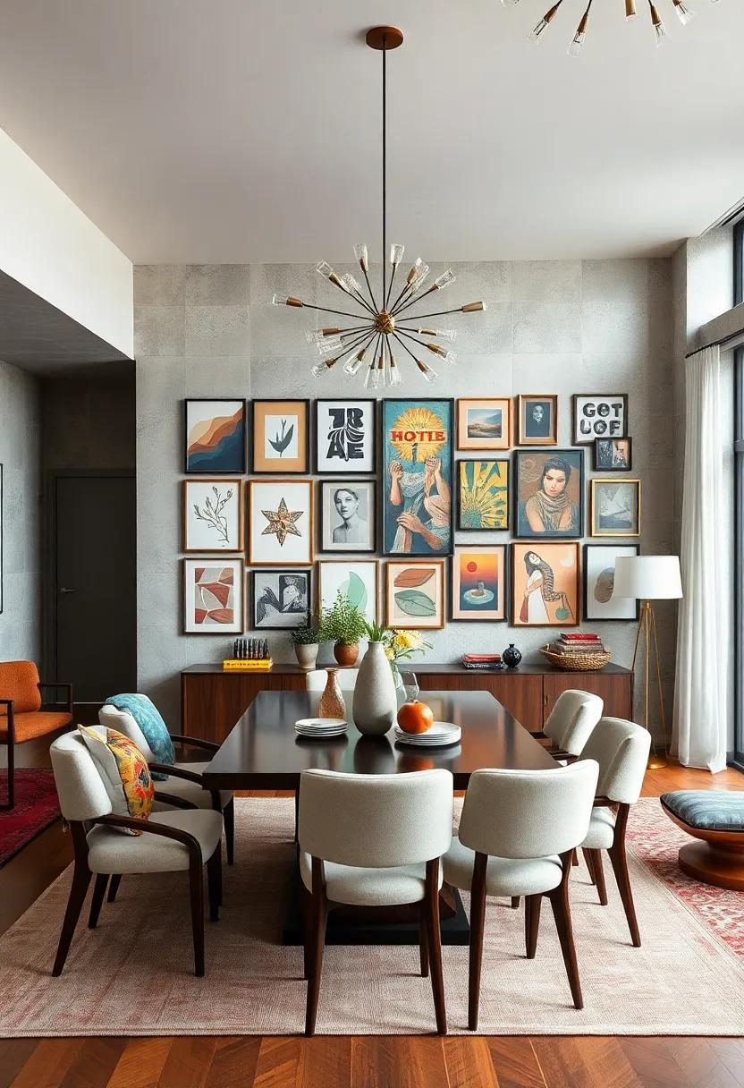 Gallery Wall:⁤ Design a gallery wall with eclectic art pieces⁢ and photographs that reflect your⁤ personality ​and style