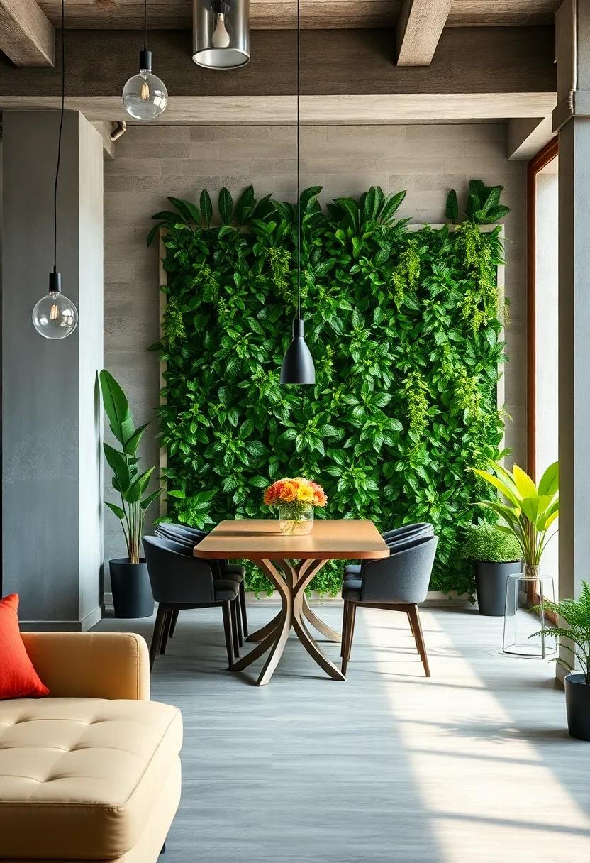 Go Green with Vertical Gardens: infuse life into your dining area with a vertical garden wall, where ⁤nature meets modern design