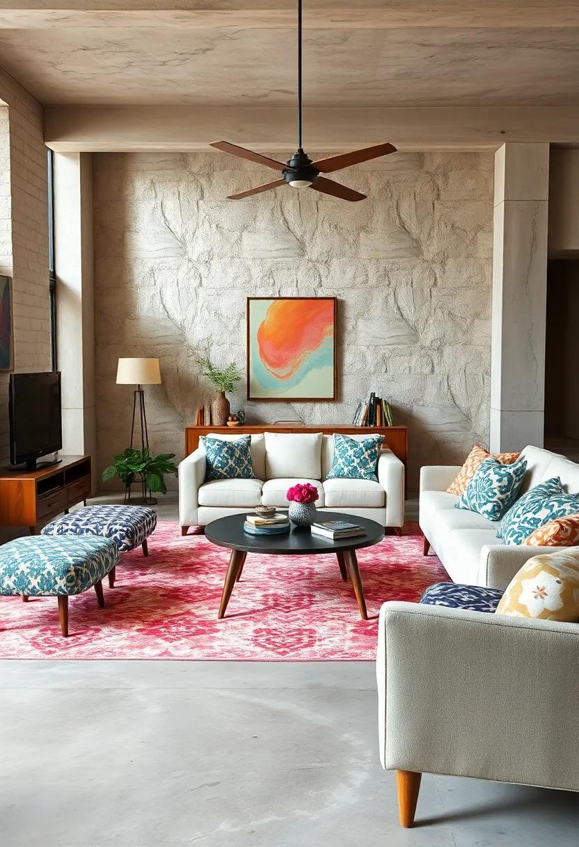 Mix Patterns and Textures: Layer bold patterns through‍ throw pillows and ⁣area rugs to ‍create‍ visual interest while ‌maintaining cohesion ⁣with‌ mid-century modern lines