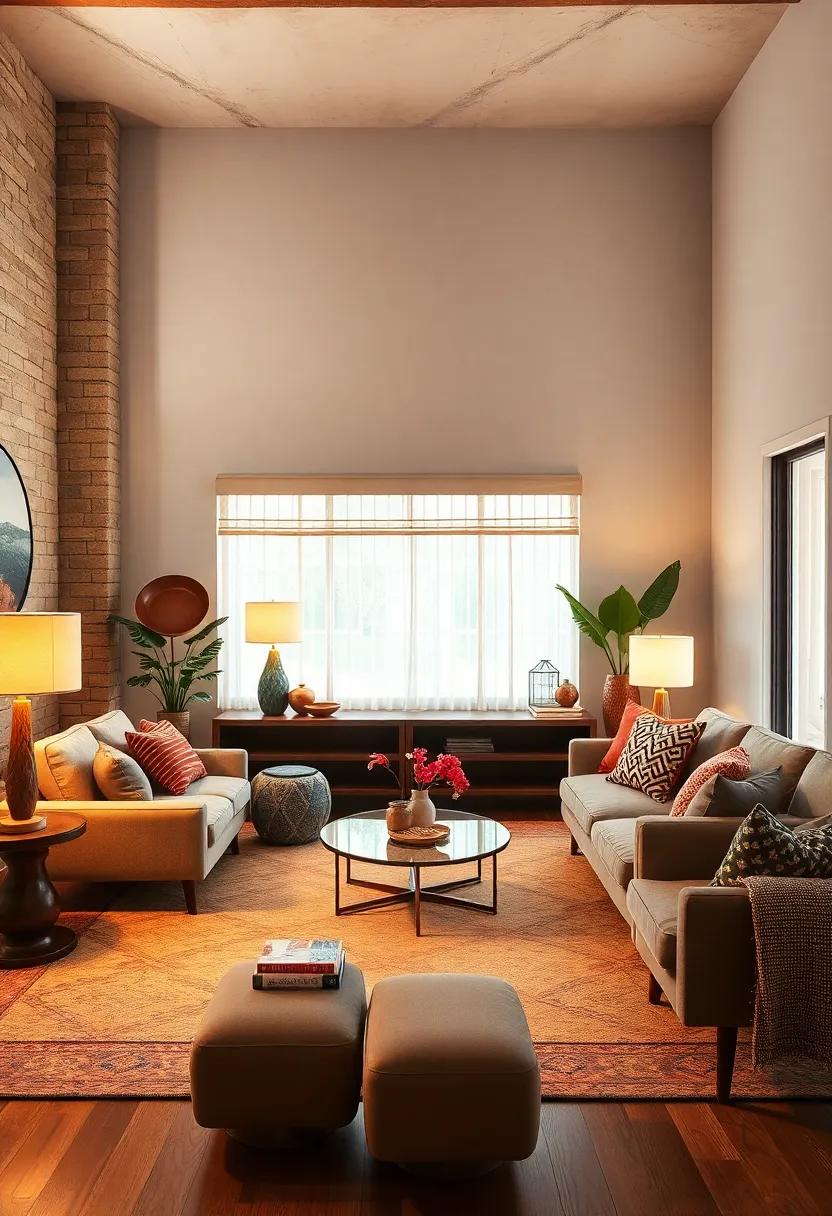 Layer Lighting: ⁤Utilize a mix of floor lamps, table lamps, and ​pendant lighting to create⁤ ambient lighting while ​highlighting different areas‍ of ‍your living ⁢room