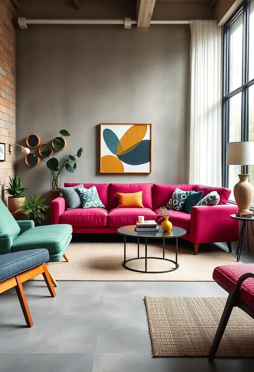 Showcase a⁣ Statement ​Piece: Choose a standout mid-century sofa in ⁤a vibrant hue to serve as the‌ focal point,pairing it‌ with complementary decor‌ to enhance ‌its impact
