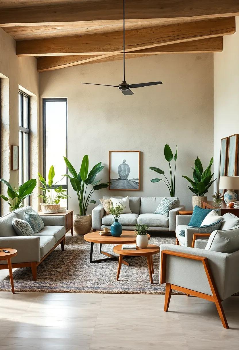 Balance‍ with Natural‍ Elements: Introduce⁣ plants⁣ and organic materials,like wood and‌ stone,to soften the ‍angular forms ​of mid-century ​furniture and ⁤bring nature indoors