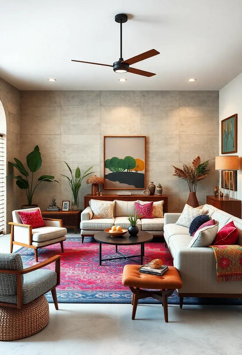 Integrate Cultural Influences: Infuse ‍your space with globally inspired⁣ decor, such as‌ textiles ​or⁢ artisan ‌crafts, to‍ complement ‍the clean lines of mid-century designs