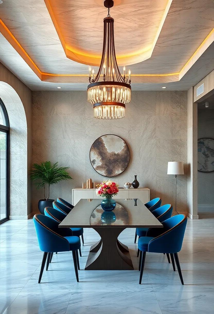Statement Chandeliers: Transform your dining⁤ space with a bold chandelier⁣ that becomes the ⁢focal ​point of ⁣the room, adding a layer‌ of‌ sophistication‍ and charm