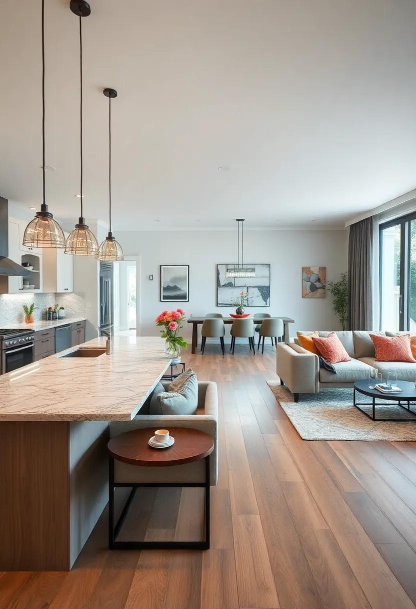 Utilize ⁢consistent flooring throughout the space to​ enhance flow and continuity, from the kitchen tiles ‍to the living room hardwood