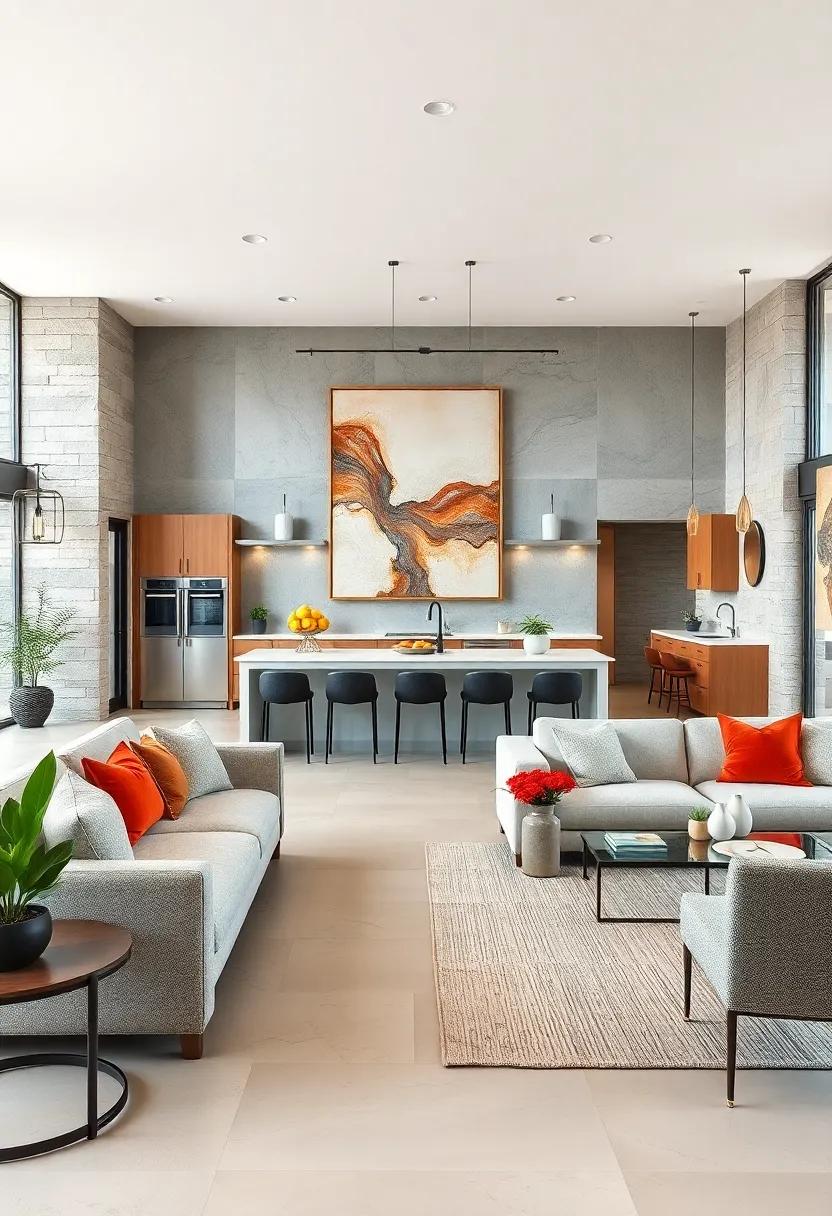 Consider a statement piece of⁢ art or a unique feature ⁣wall ⁤that draws the eye and serves as a conversation starter