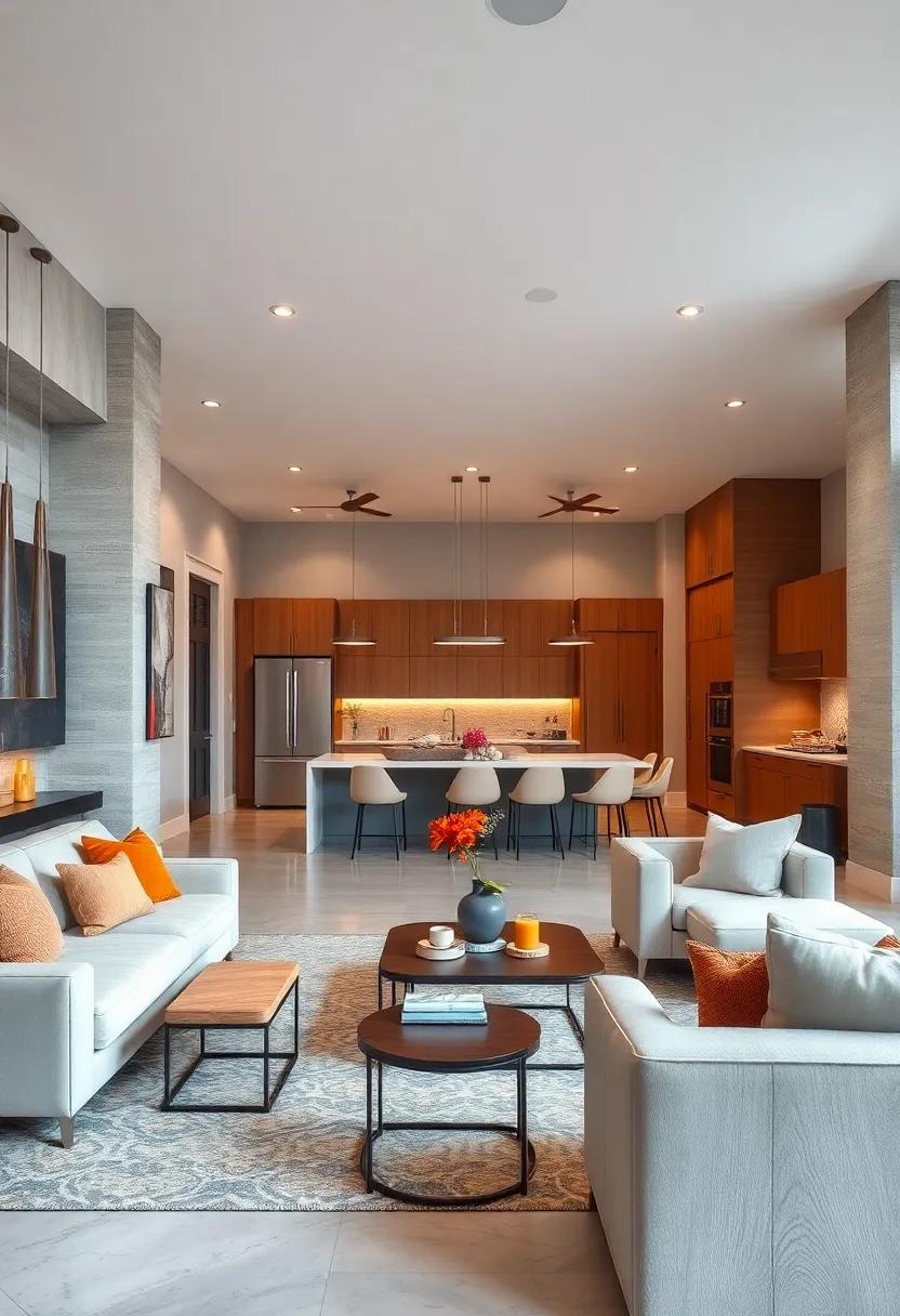 Frame the kitchen with architectural elements like a half-wall or columns to ‌add visual interest while maintaining openness