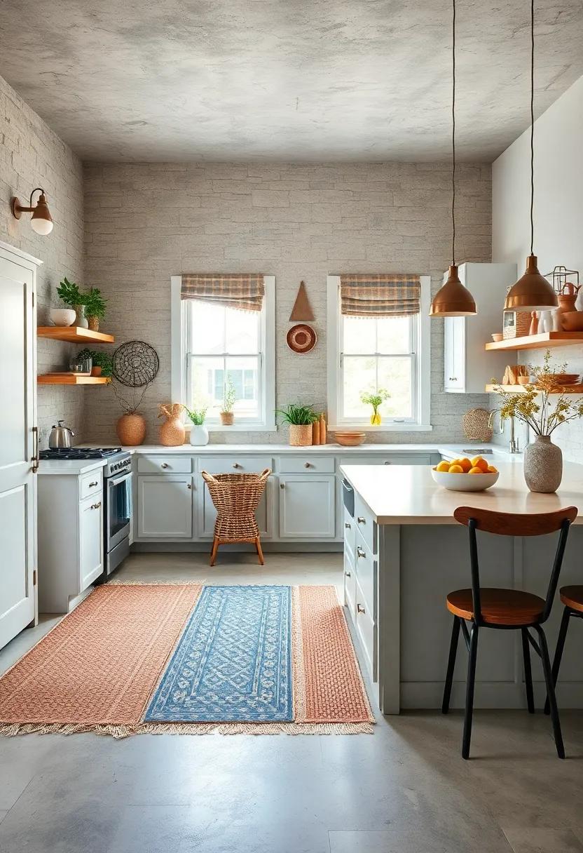 Layered Rugs: Use layered ⁤rugs in natural ⁣fibers to add warmth and texture underfoot in your kitchen space