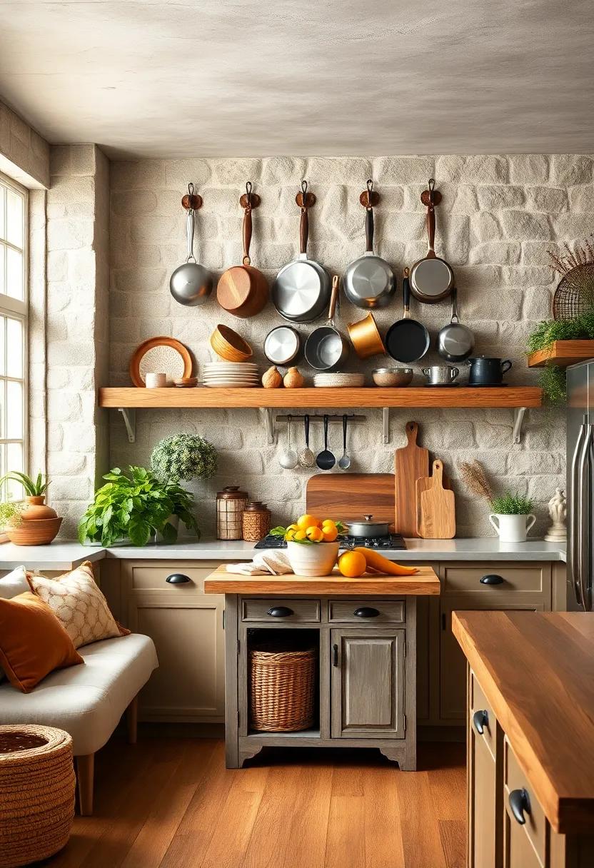 Rustic Pot Racks: Hang pots⁢ and pans on a ⁤wall-mounted rack for an⁢ organized and stylish kitchen display