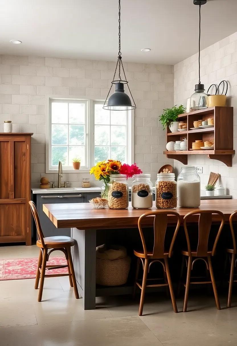 Vintage⁢ Pantry Jars: Fill glass jars ​with⁢ pantry staples ​like flour, sugar, and pasta to create a rustic and organized display