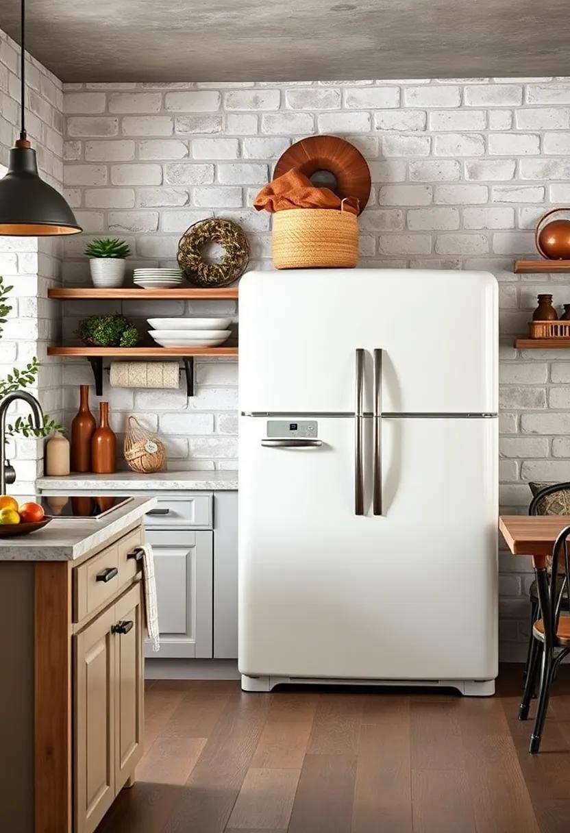 Vintage-Style Refrigerator: Choose a​ retro refrigerator ⁢style that complements ​the overall farmhouse theme‌ for ​both style and function